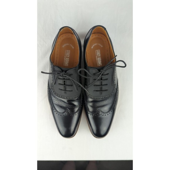 Stacy Adams Men's Sullivan Wingtip Oxford Dress Shoes Memory Foam Black 8.5 - Picture 5 of 16